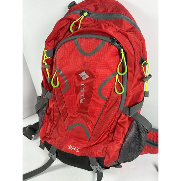 Columbia 40L Hiking Backpack Red Gray Rain Cover Camping Travel Pack Bag main image 5
